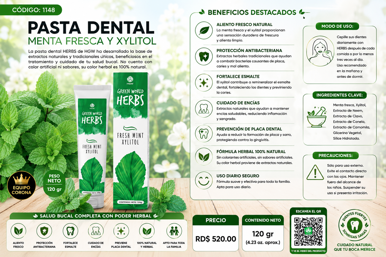 Pasta Dental Menta Xylitol