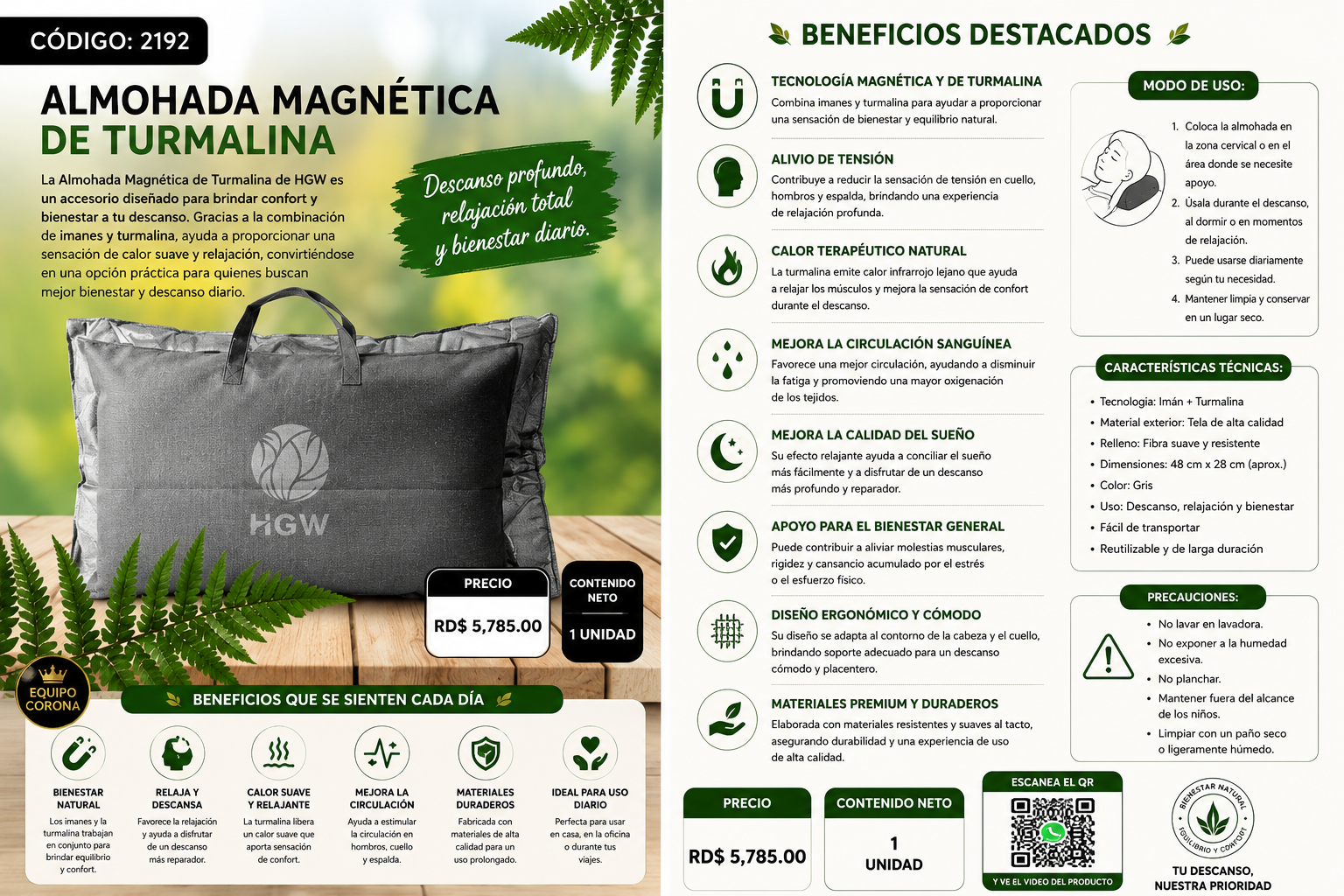 Almohada Magnética Turmalina