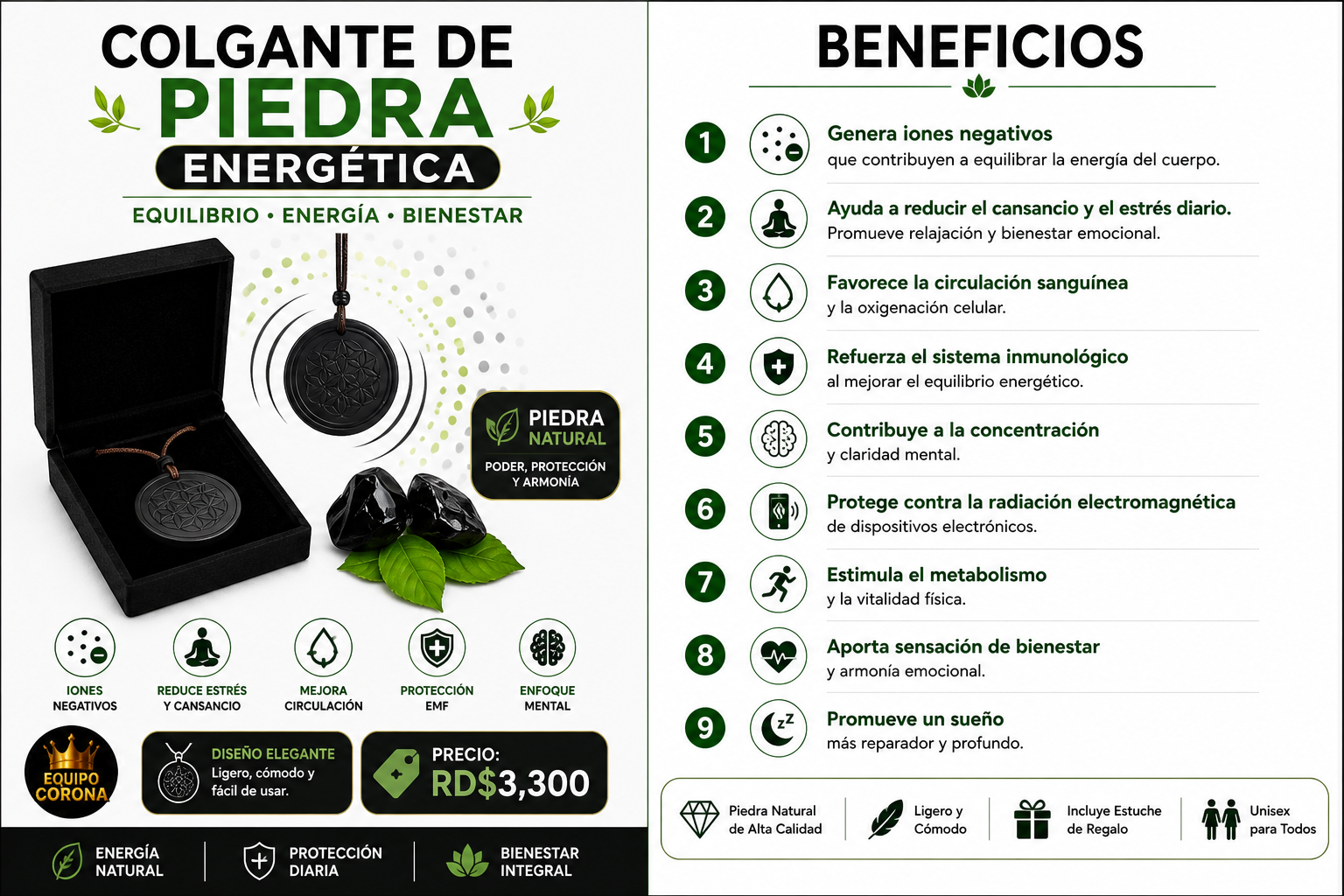 Colgante Piedra Energética