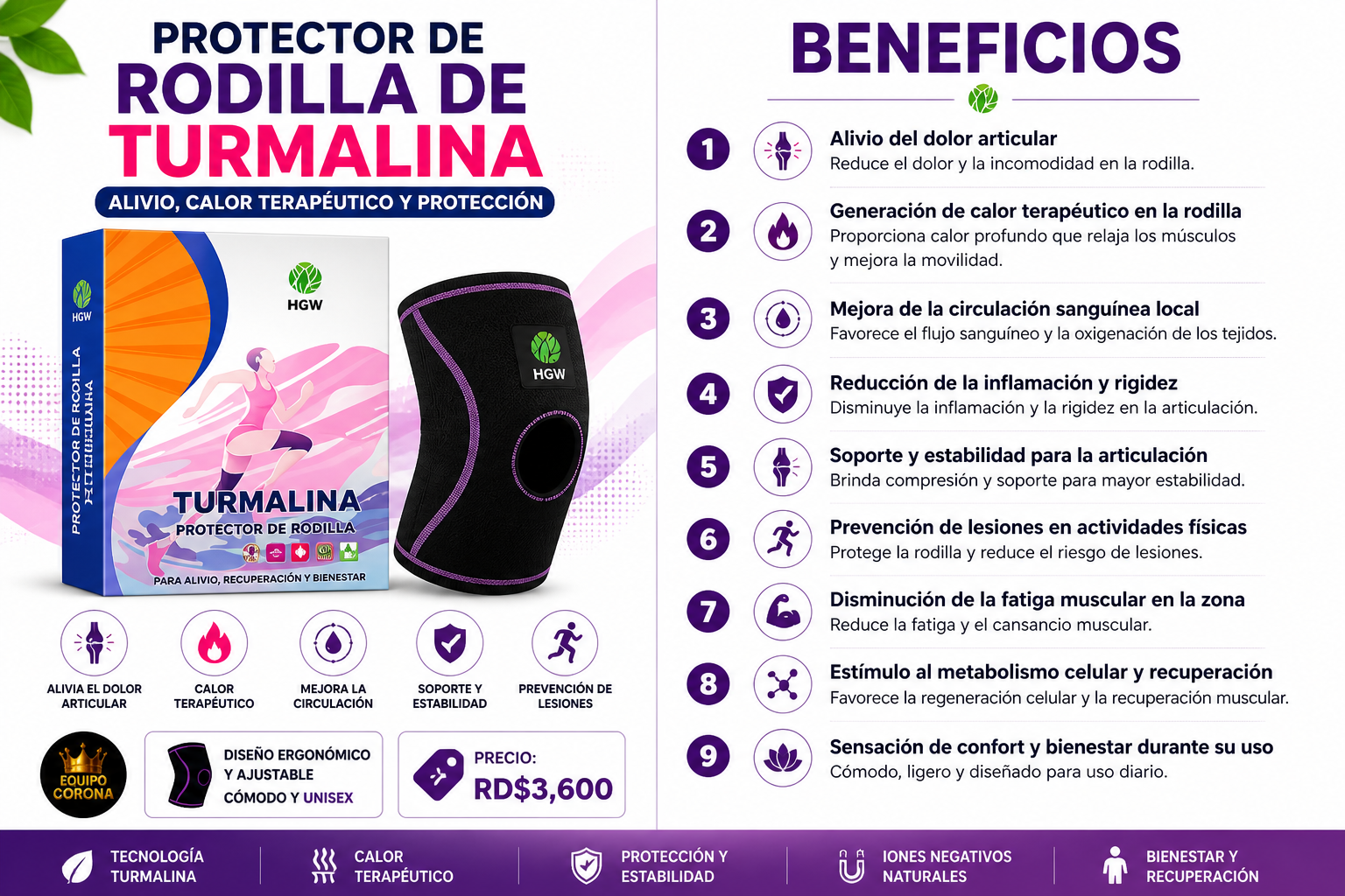 Protector Rodilla Turmalina