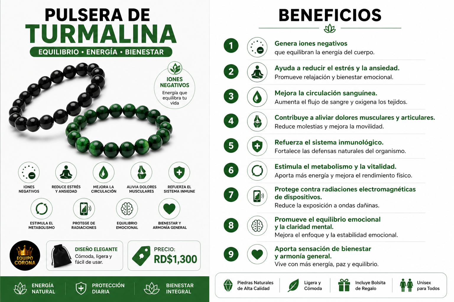 Pulsera Turmalina